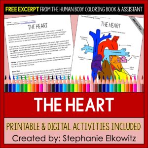 The Heart Coloring Page and Reading Passage