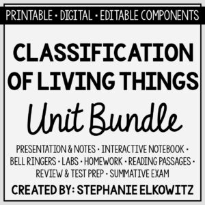 Classification of Living Things Unit Bundle