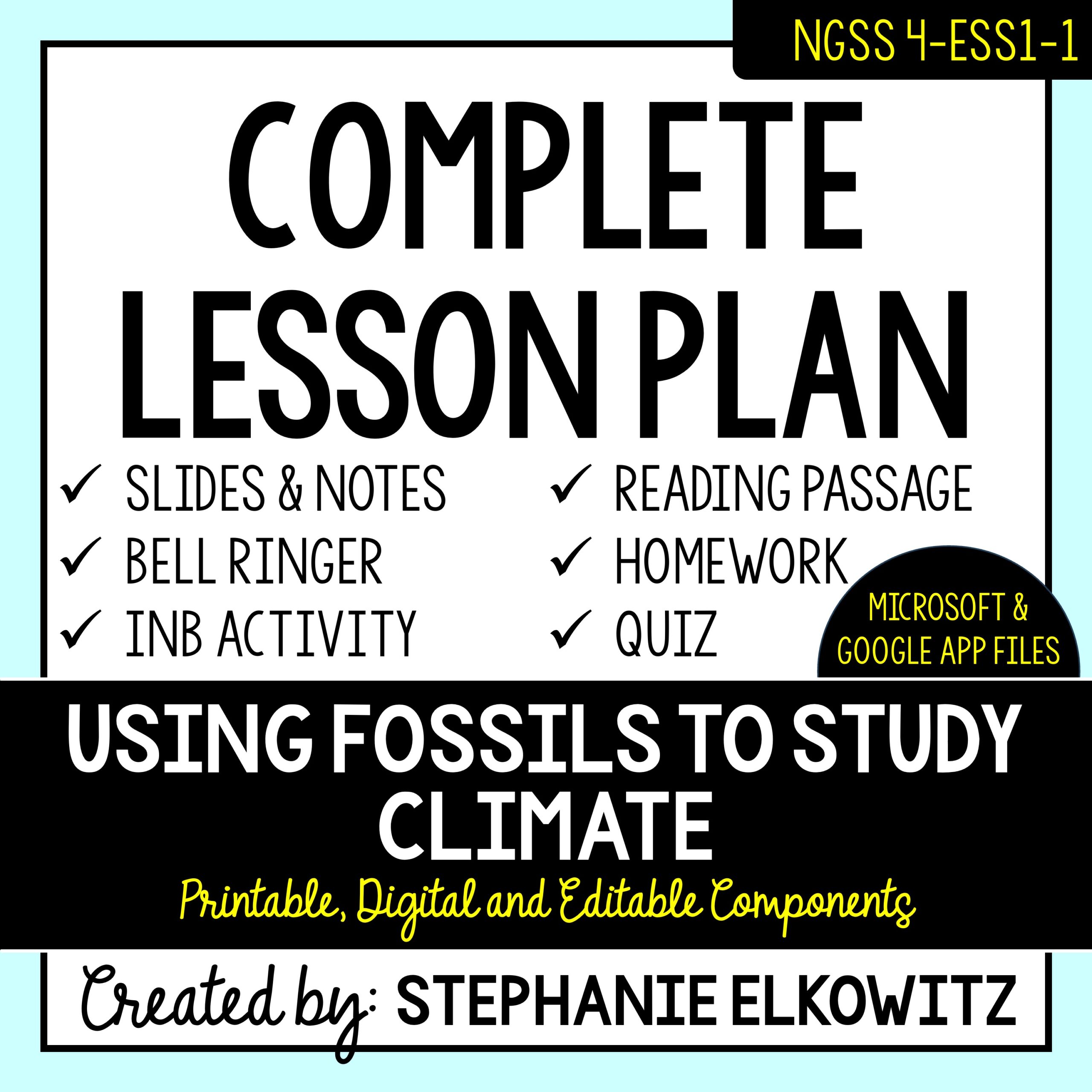 4-ESS1-1 Using Fossils to Study Climate Lesson