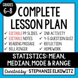 Mean, Median, Mode and Range Lesson