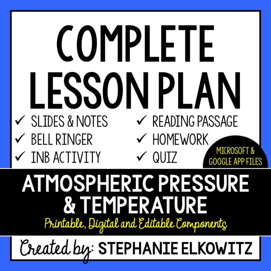 Atmospheric Pressure and Temperature Lesson | Stephanie Elkowitz