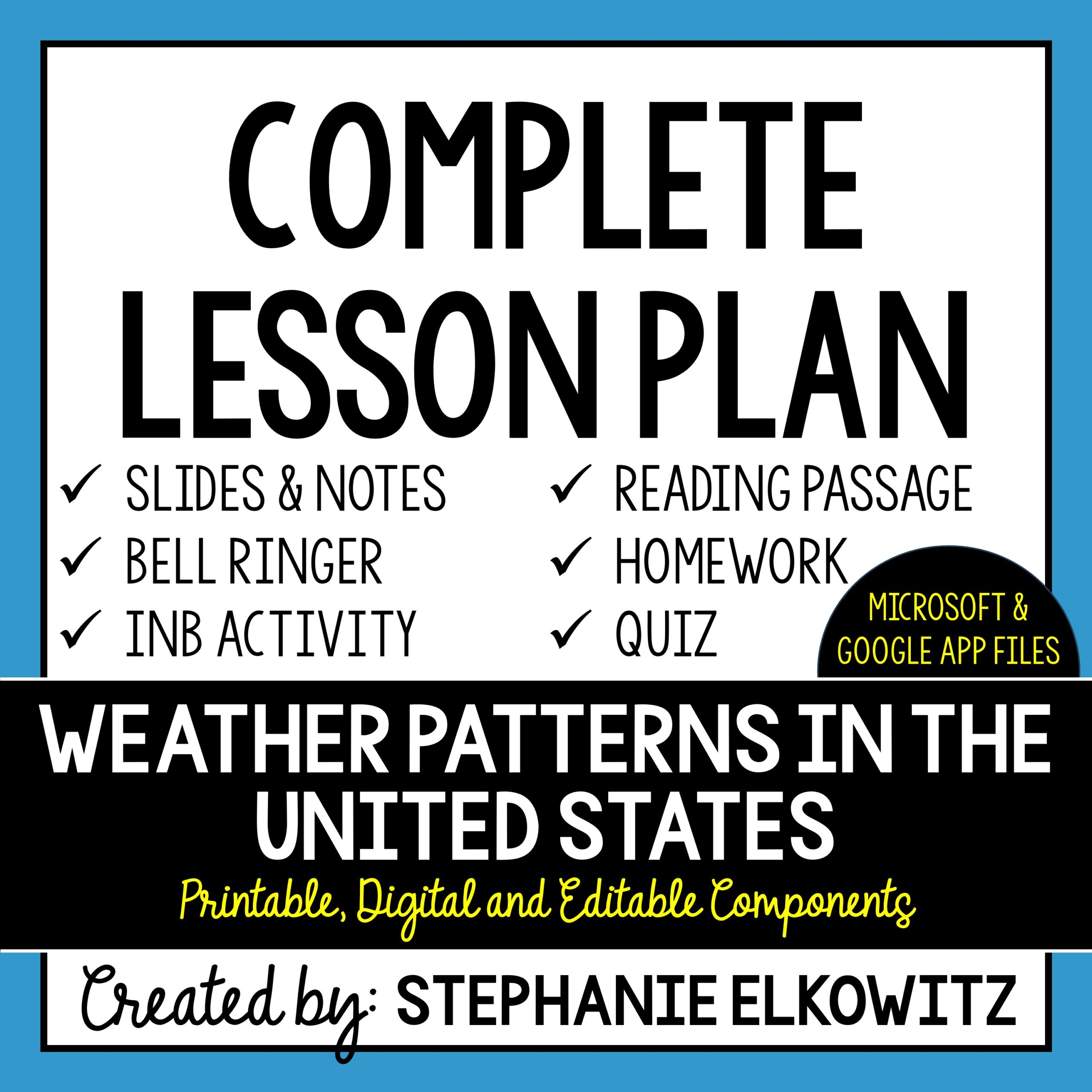 Weather Patterns in the United States Lesson
