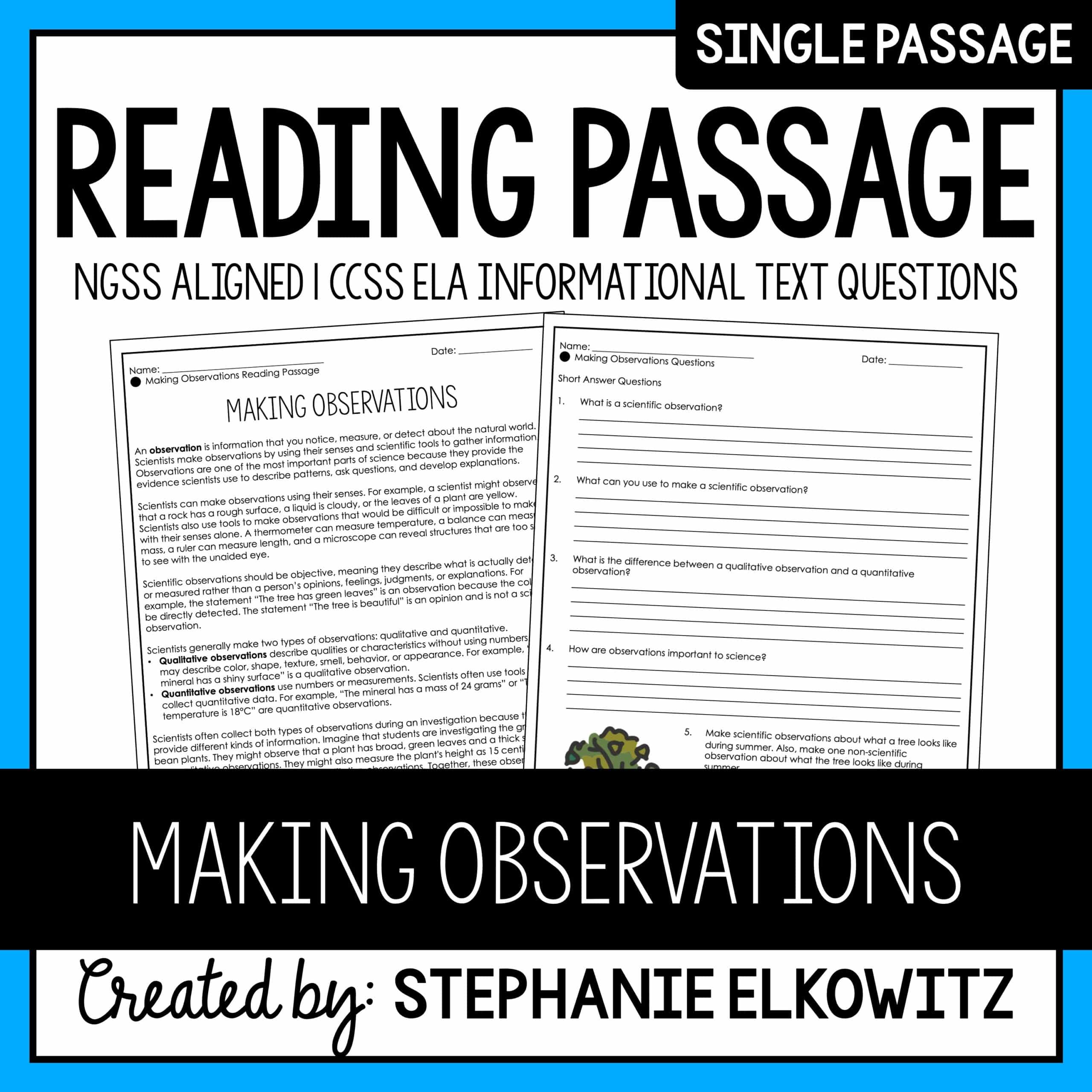 Making Observation Reading Passage
