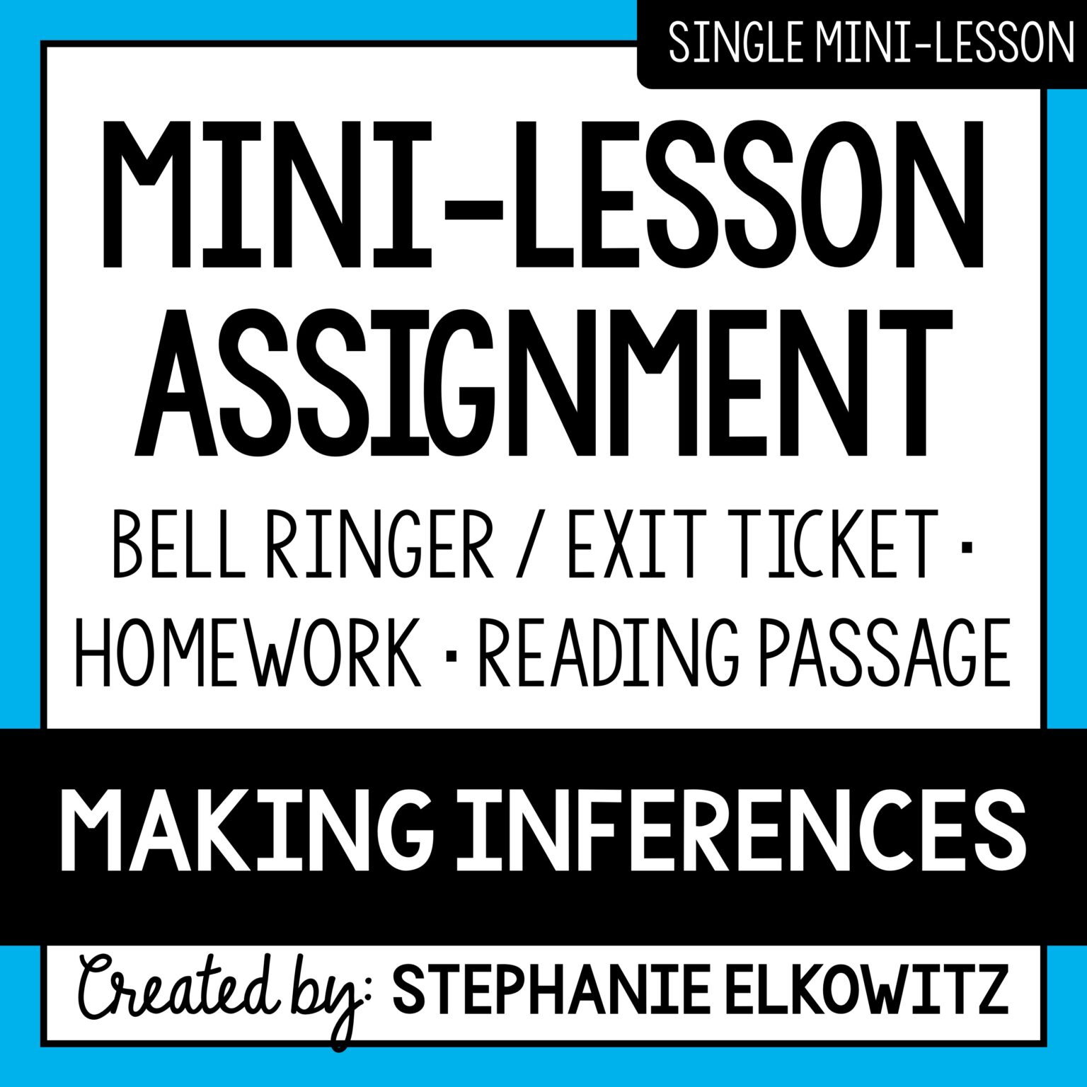 Making Inferences Mini Lesson | Sub Plans | Stephanie Elkowitz
