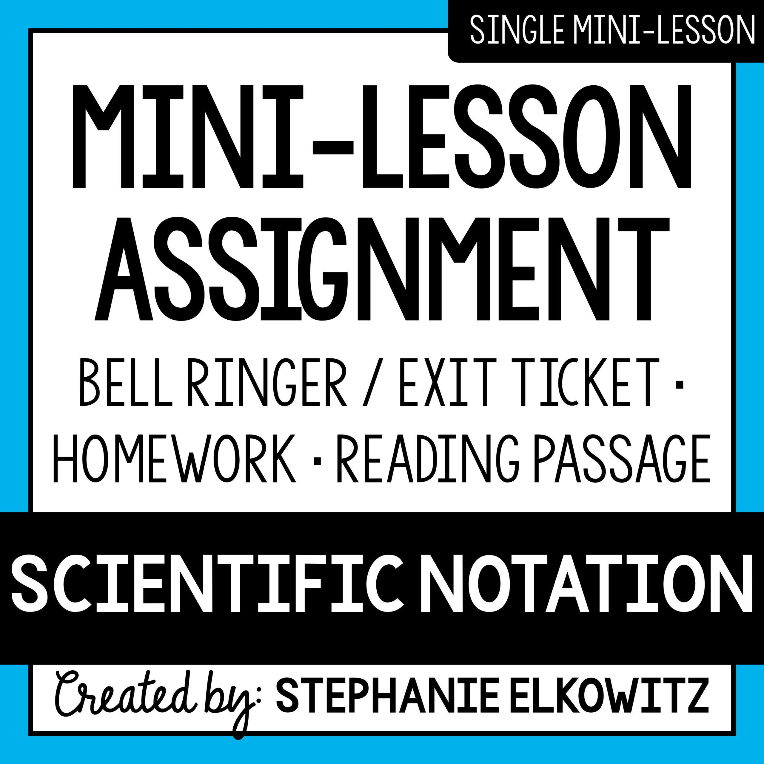 Scientific Notation Mini Lesson | Sub Plans