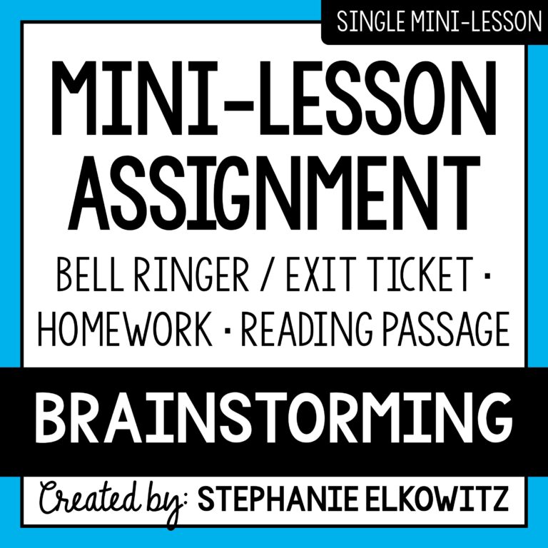 Brainstorming Mini Lesson | Sub Plans | Stephanie Elkowitz