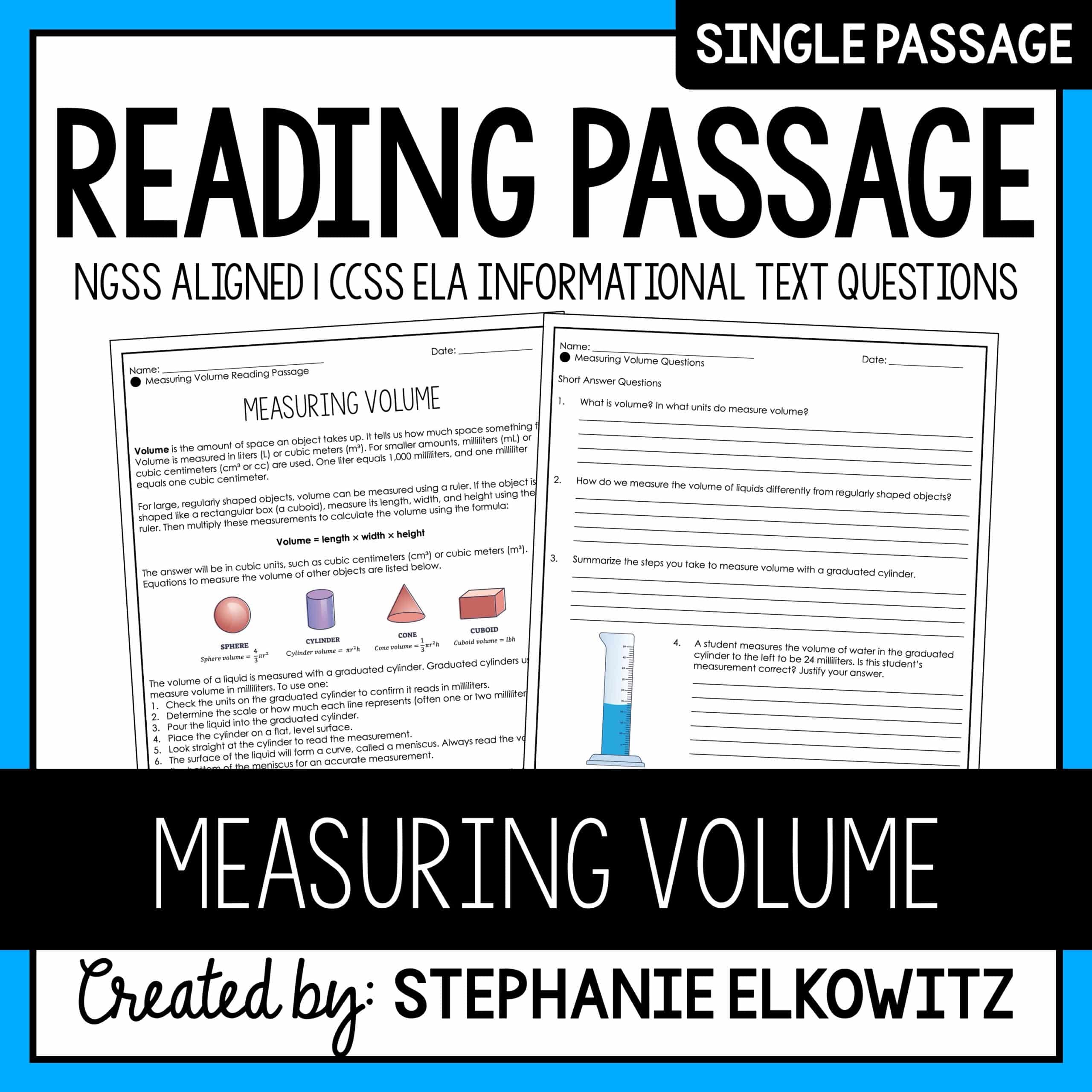 Measuring Volume Reading Passage