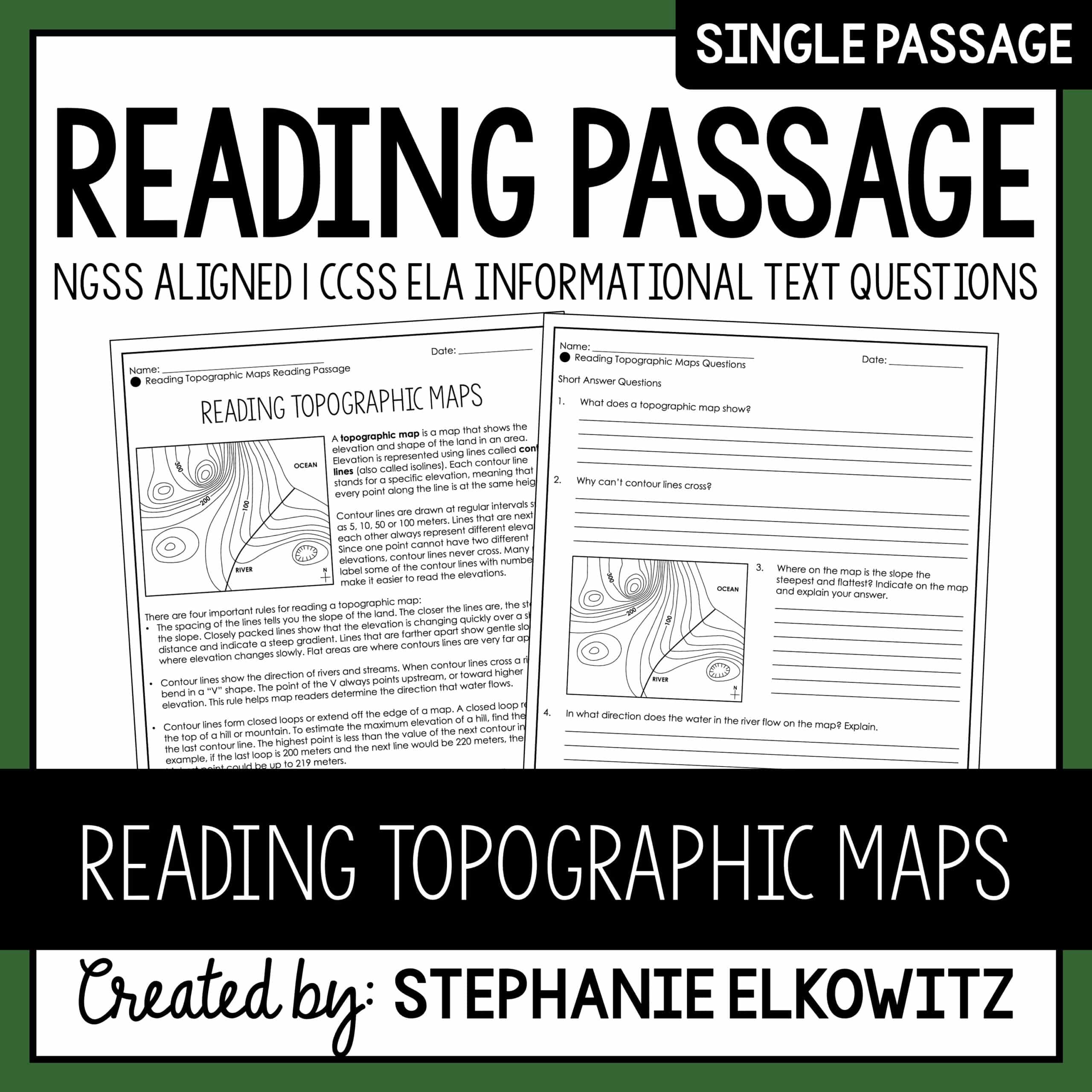 Reading Topographic Maps Reading Passage