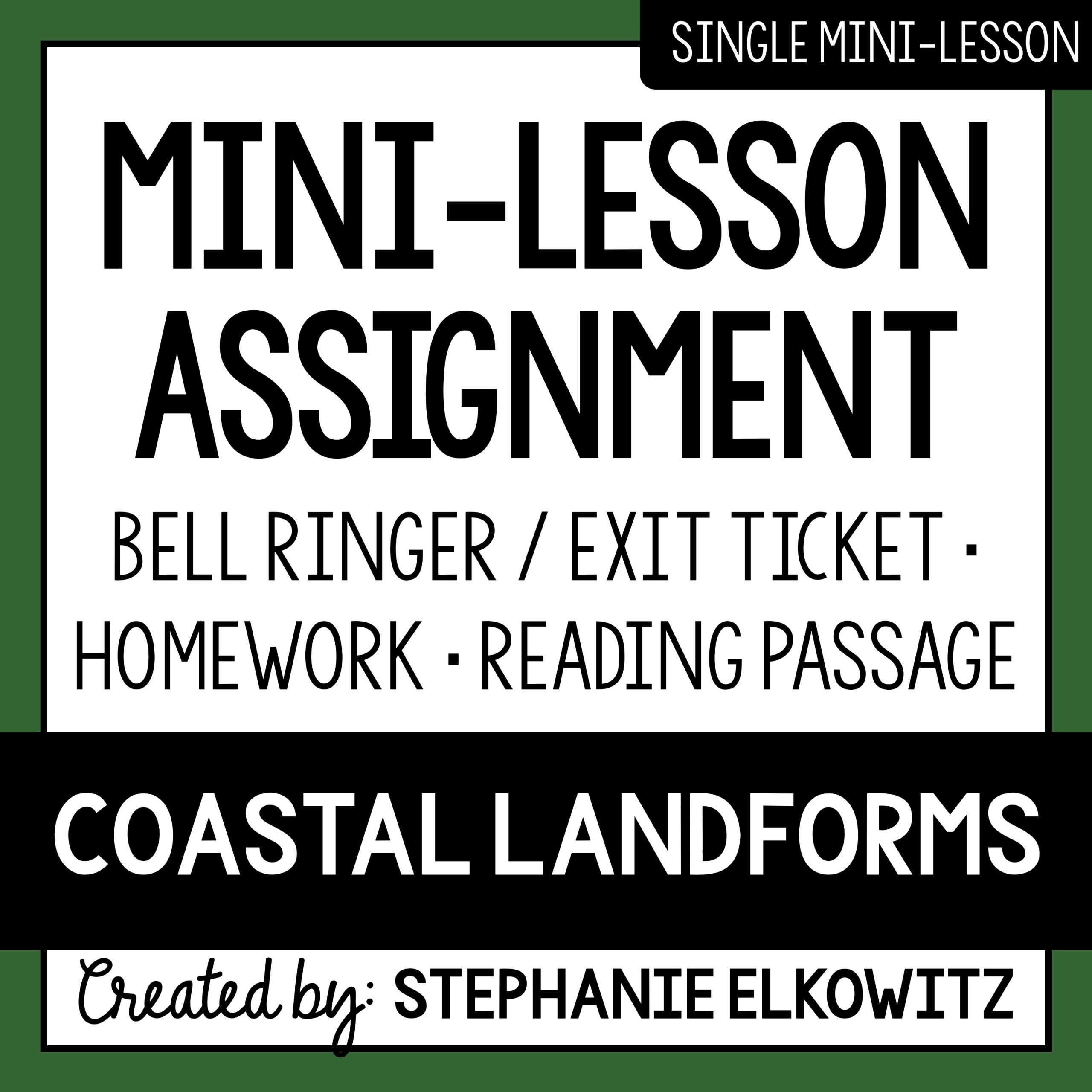 Coastal Landforms Mini Lesson | Sub Plans