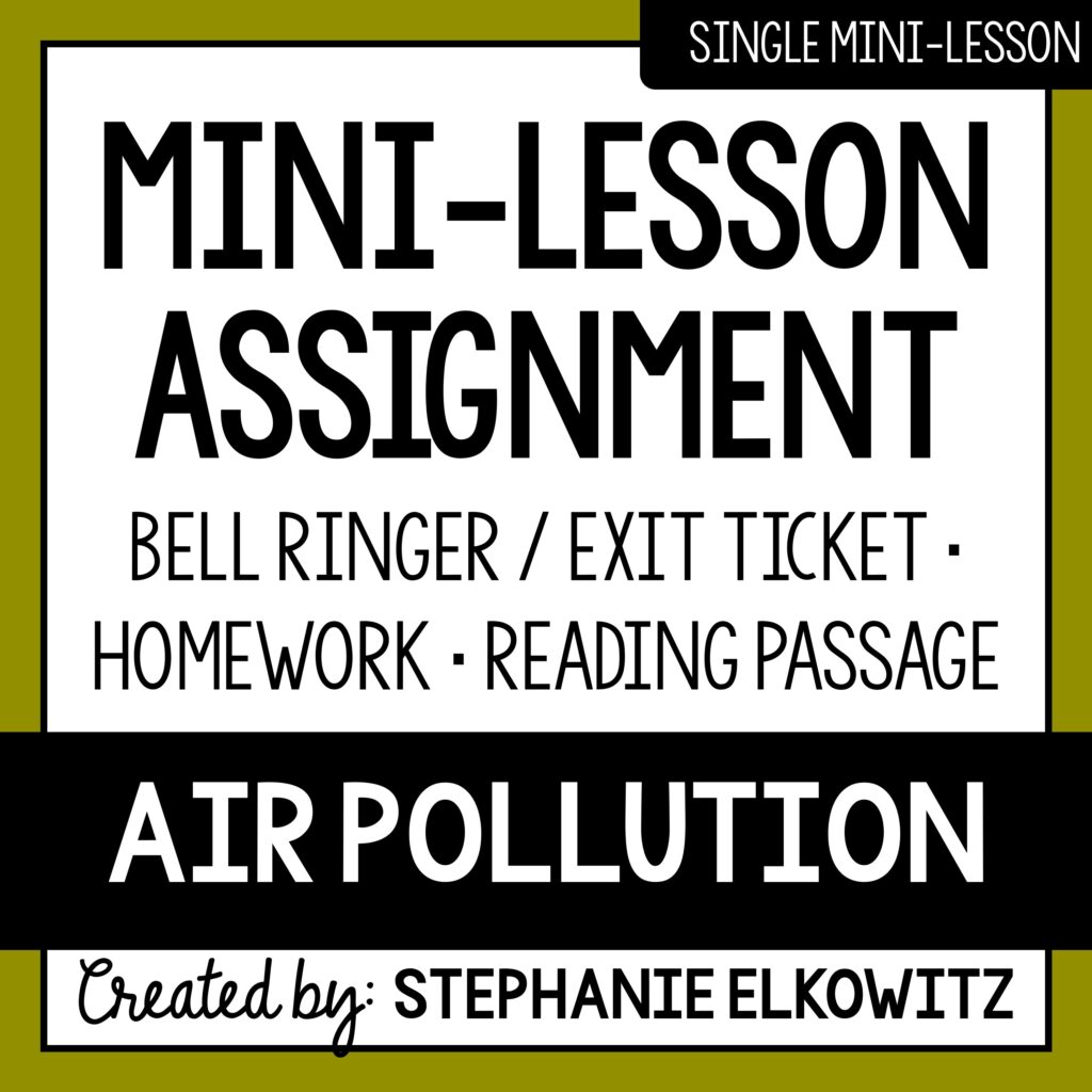 Air Pollution Mini Lesson | Sub Plans | Stephanie Elkowitz