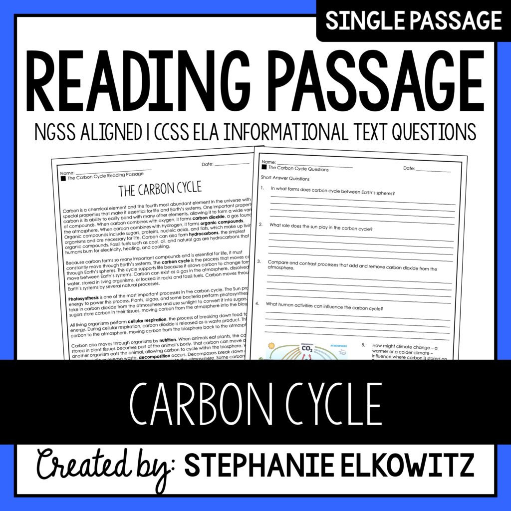 Carbon Cycle Reading Passage | Stephanie Elkowitz
