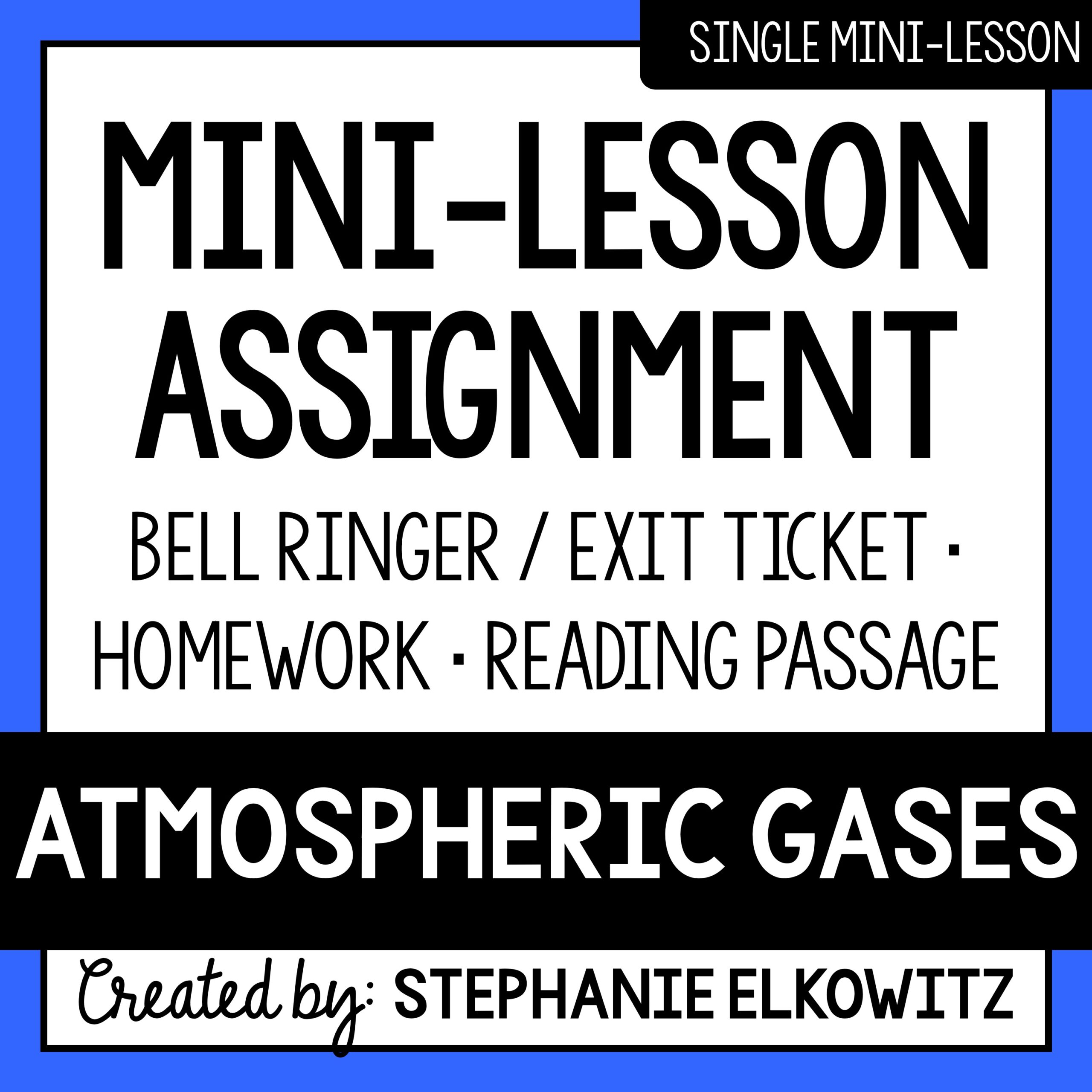 Atmospheric Gases Mini Lesson | Sub Plans