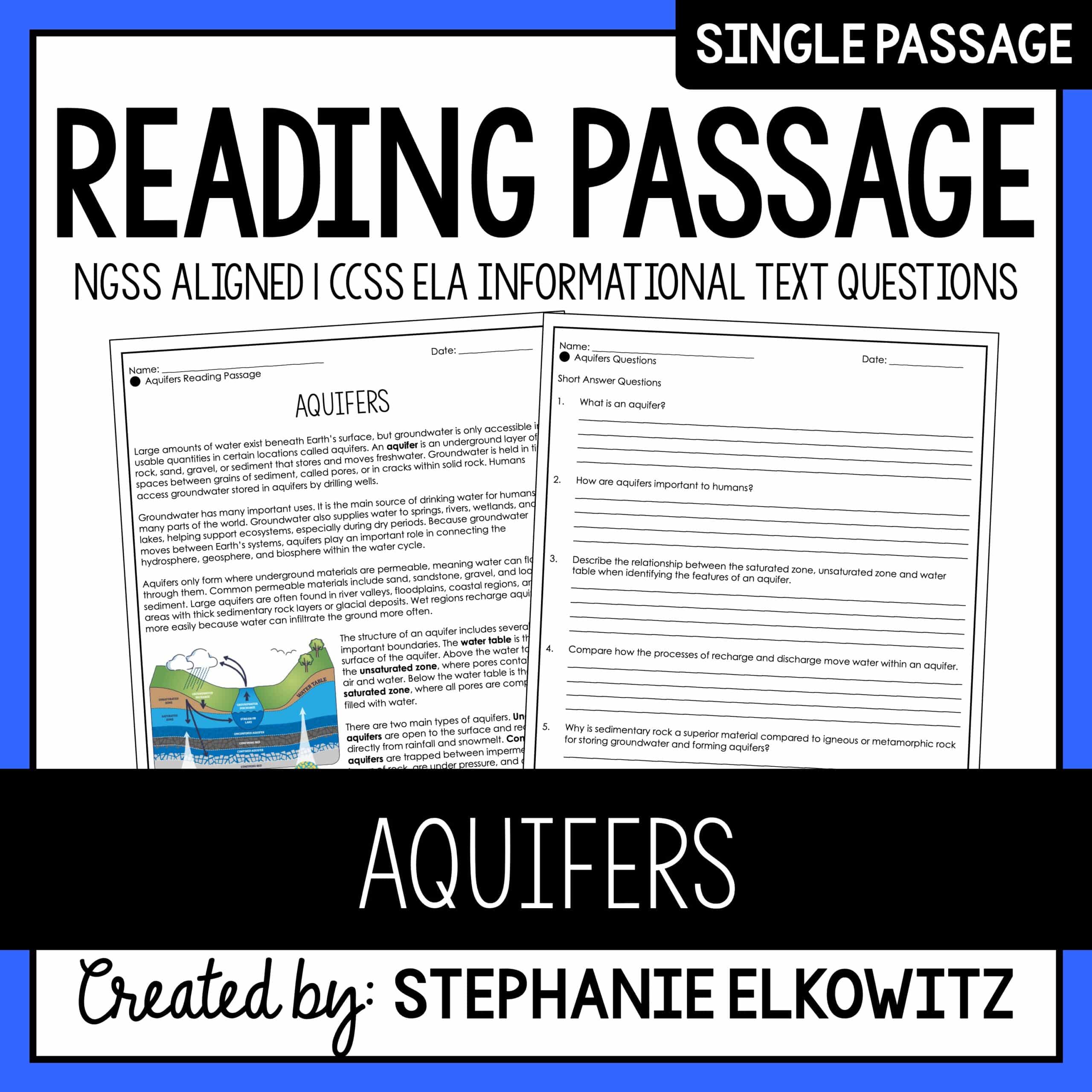 Aquifers Reading Passage