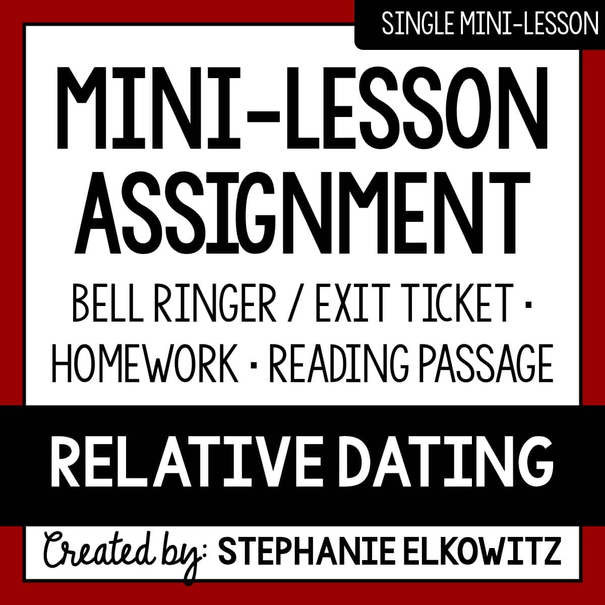 Relative Dating Mini Lesson | Sub Plans