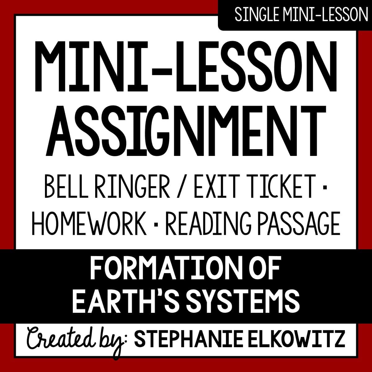 Formation of Earth's Systems Mini Lesson | Sub Plans