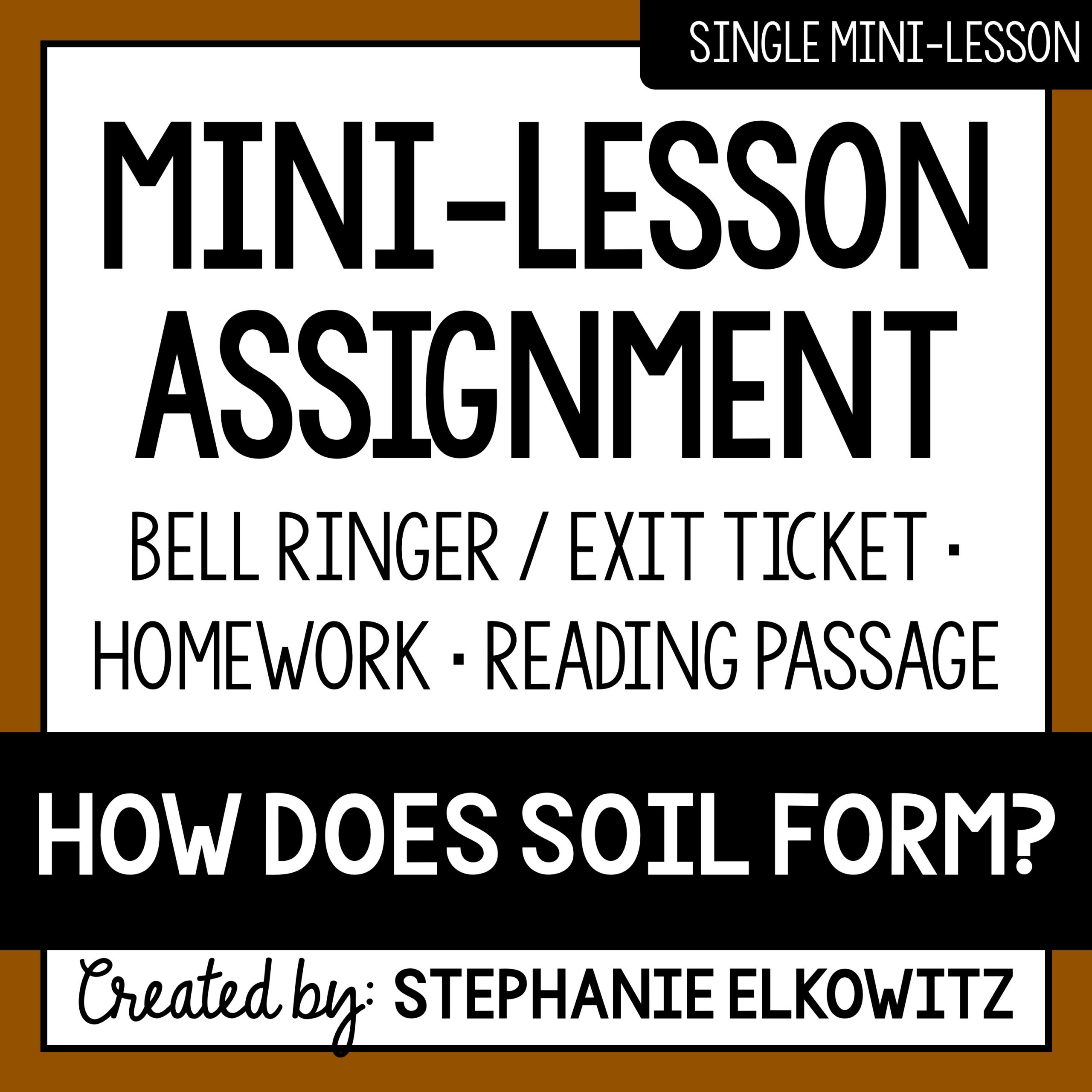 Soil Formation Mini Lesson | Sub Plans